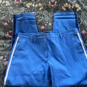 Talbots Bright Blue Chinos with Navy and White Side Stripe